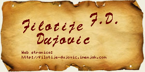 Filotije Dujović vizit kartica